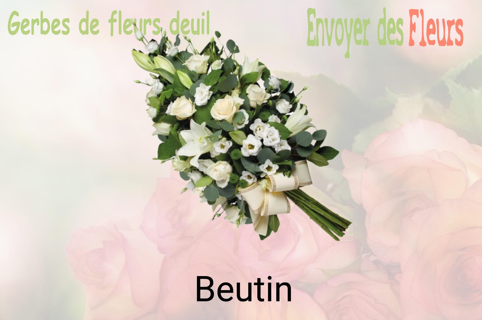 Gerbe de fleurs de deuil livrée à Beutin